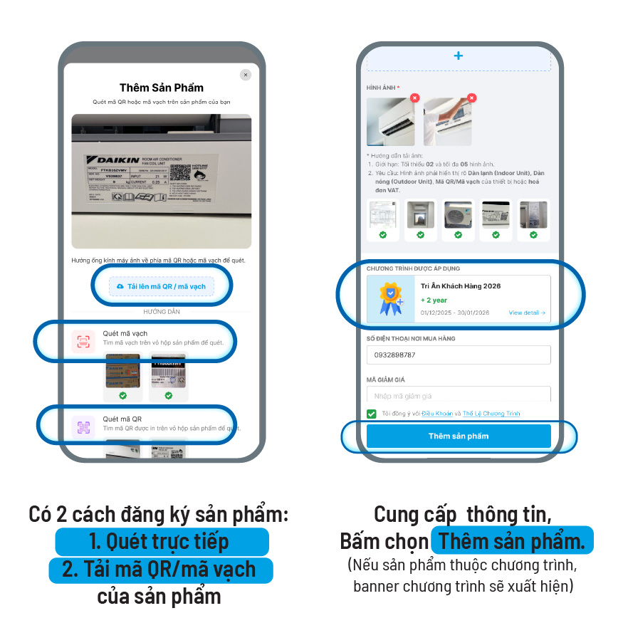 Bước 2 Đăng ký gia tăng bảo hành