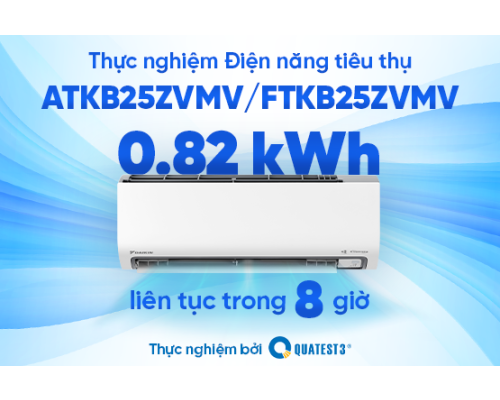 QUATEST 3 - Thực nghiệm điện năng ti&ecirc;u thụ của model Inverter ATKB25ZVMV/ FTKB25ZVMV