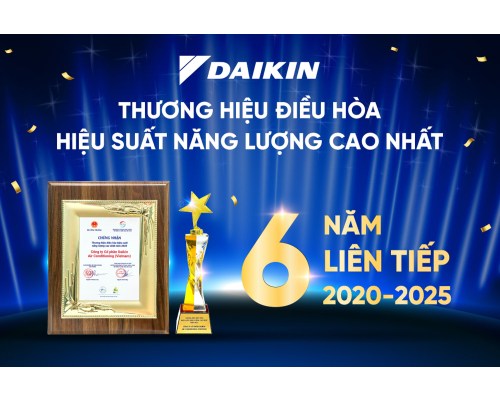 Daikin Vietnam xuất sắc giữ vị tr&iacute; dẫn đầu với 6 năm li&ecirc;n tiếp đạt giải Hiệu suất năng lượng cao nhất