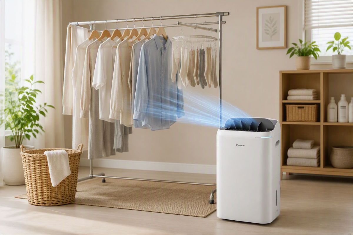Daikin JPF12AV2: Máy lọc không khí và hút ẩm 2 trong 1 cho không gian sống sạch và khô thoáng