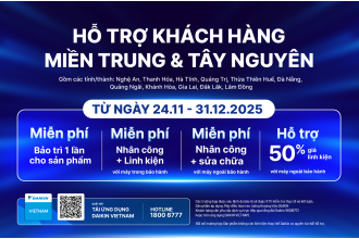 Daikin Vietnam triển khai chương tr&igrave;nh hỗ trợ kh&aacute;ch h&agrave;ng tại miền Trung & T&acirc;y Nguy&ecirc;n bị ảnh hưởng bởi mưa lũ
