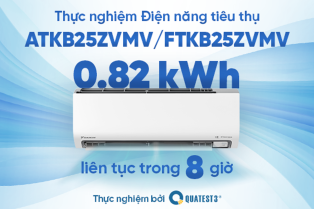 QUATEST 3 - Thực nghiệm điện năng ti&ecirc;u thụ của model Inverter ATKB25ZVMV/ FTKB25ZVMV