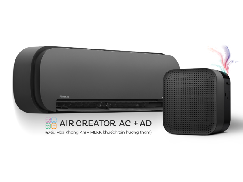 AIR CREATOR - Bộ đôi Điều Hòa 1HP và Máy lọc không khí khuếch tán hương thơm (Đen)