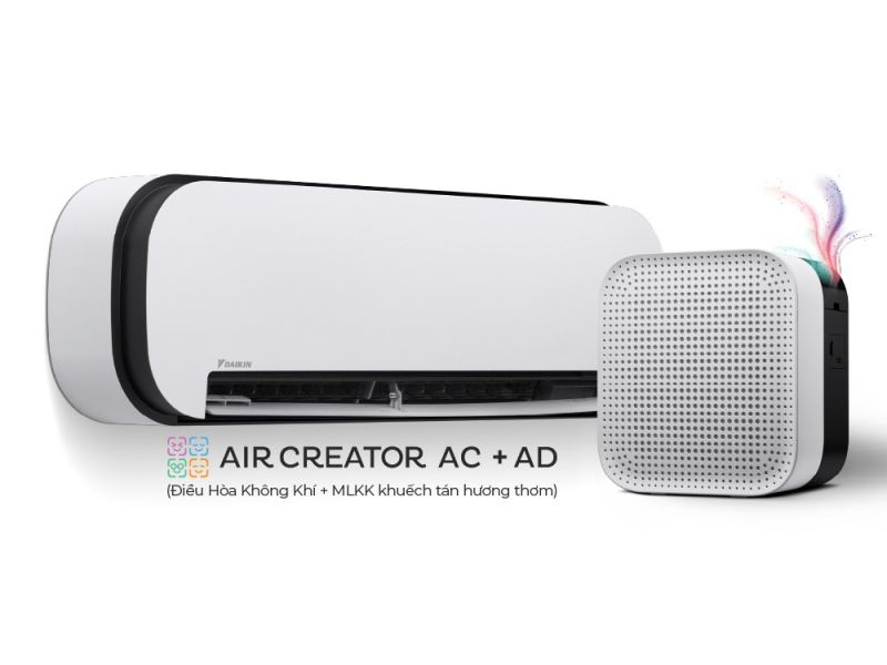 AIR CREATOR - Bộ đôi Điều Hòa 1HP và Máy lọc không khí khuếch tán hương thơm (Trắng) - Trắng