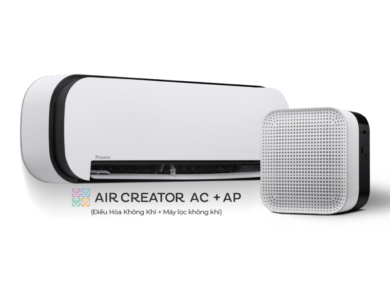 AIR CREATOR - Bộ đ&ocirc;i Điều H&ograve;a 1HP v&agrave; M&aacute;y lọc kh&ocirc;ng kh&iacute; (M&agrave;u Trắng)