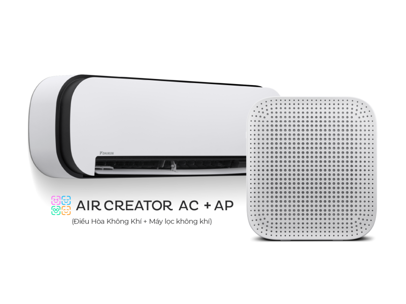 AIR CREATOR - Bộ đôi Điều Hòa 1HP và Máy lọc không khí (Màu Trắng) - Trang